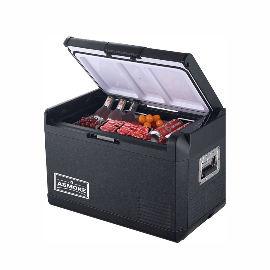 ASMOKE Premium Mini Fridge | 37L Compact Refrigerator with Roll-Bond Evaporator & Internal Light for Camping, V642-XFAS-MINI-FDG-37L