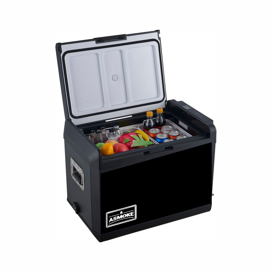 ASMOKE Premium Mini Fridge | 47L Compact Refrigerator with Roll-Bond Evaporator & Internal Light for Camping, V642-XFAS-MINI-FDG-47L