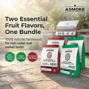 ASMOKE 20lbs (9kg) Wood Pellet Sampler Bundle - 2-Flavour Variety Pack (2x Cherry, 2x Apple) - Best for Pork, V642-XFAS-MIX-WO-PEL-AP-CH-5LBSX4