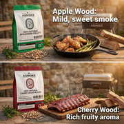 ASMOKE 20lbs (9kg) Wood Pellet Sampler Bundle - 2-Flavour Variety Pack (2x Cherry, 2x Apple) - Best for Pork, V642-XFAS-MIX-WO-PEL-AP-CH-5LBSX4