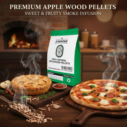 ASMOKE 20lbs (9kg) Wood Pellet Sampler Bundle - 2-Flavour Variety Pack (2x Cherry, 2x Apple) - Best for Pork, V642-XFAS-MIX-WO-PEL-AP-CH-5LBSX4