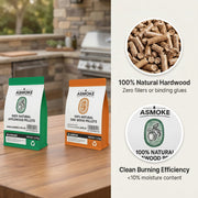 ASMOKE 4-Piece Premium Wood Pellet Variety Pack - Oak & Apple (2x Oak, 2x Apple) V642-XFAS-MIX-WO-PEL-AP-OAK-5LBSX4