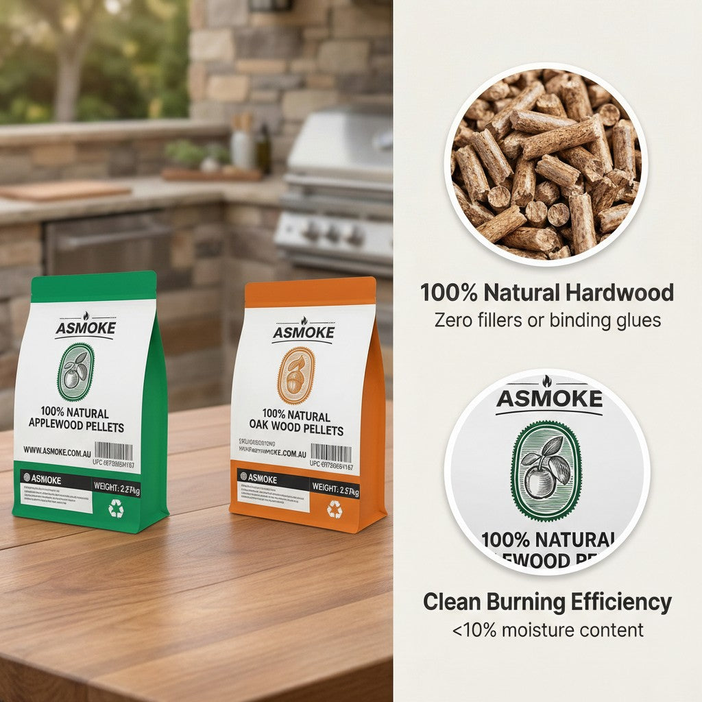 ASMOKE 4-Piece Premium Wood Pellet Variety Pack - Oak & Apple (2x Oak, 2x Apple) V642-XFAS-MIX-WO-PEL-AP-OAK-5LBSX4