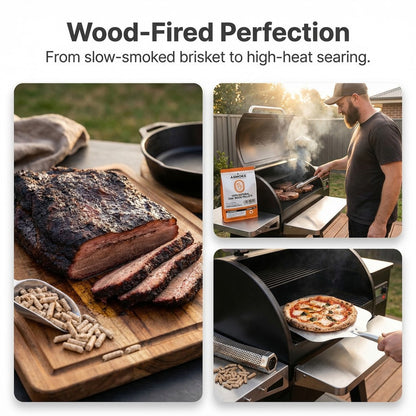 ASMOKE 100% Natural Premium Oak Wood BBQ Pellets for Smoker & Grill (9kg / 20lbs) x2 V642-XFAS-OAK-WO-PEL-20LBX2