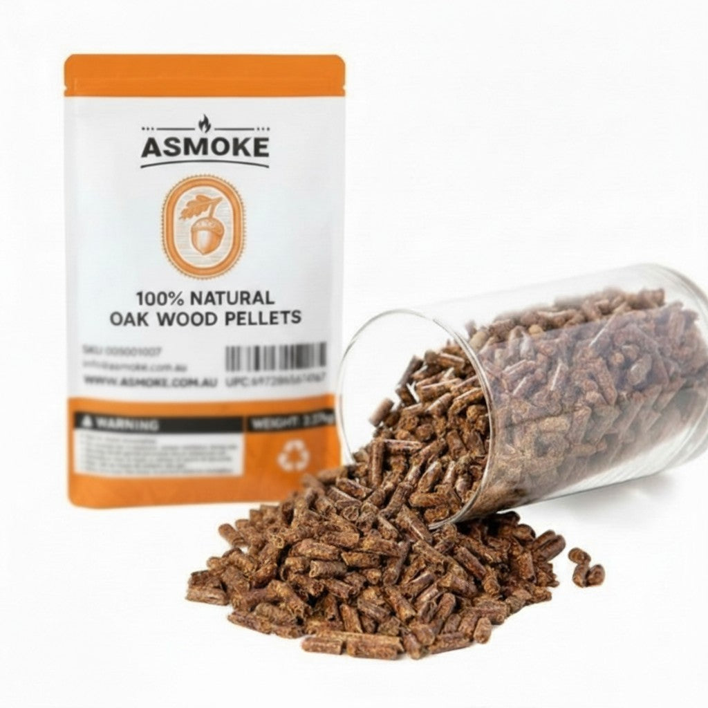 ASMOKE 100% Natural Oak Wood BBQ Pellets (2.27kg) - High Heat Hardwood for Brisket & Pizza Ovens V642-XFAS-OAK-WO-PEL-5LB