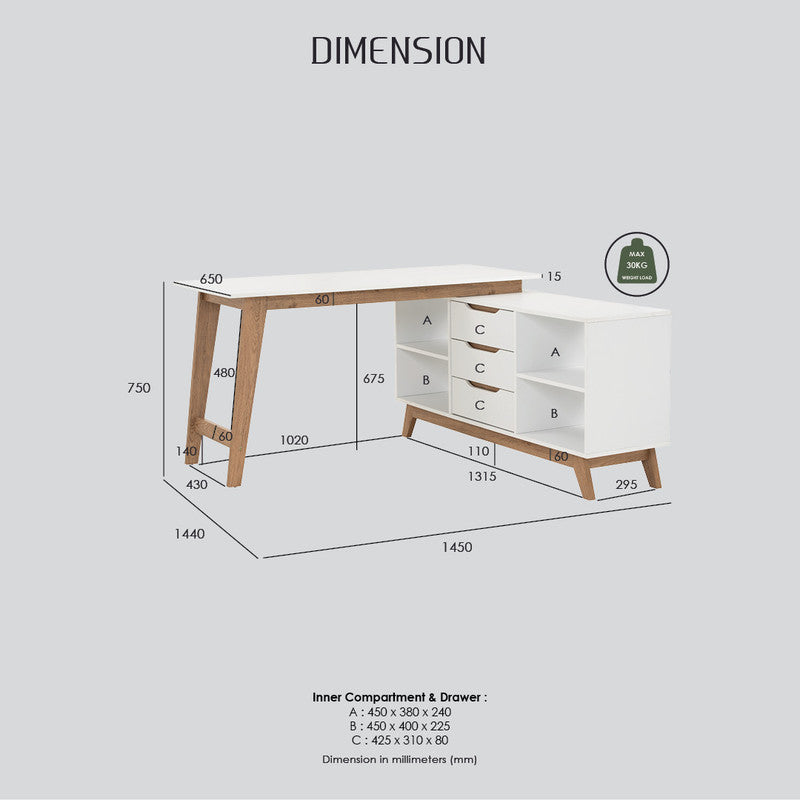 Mando Study Desk Working Station V656-124057