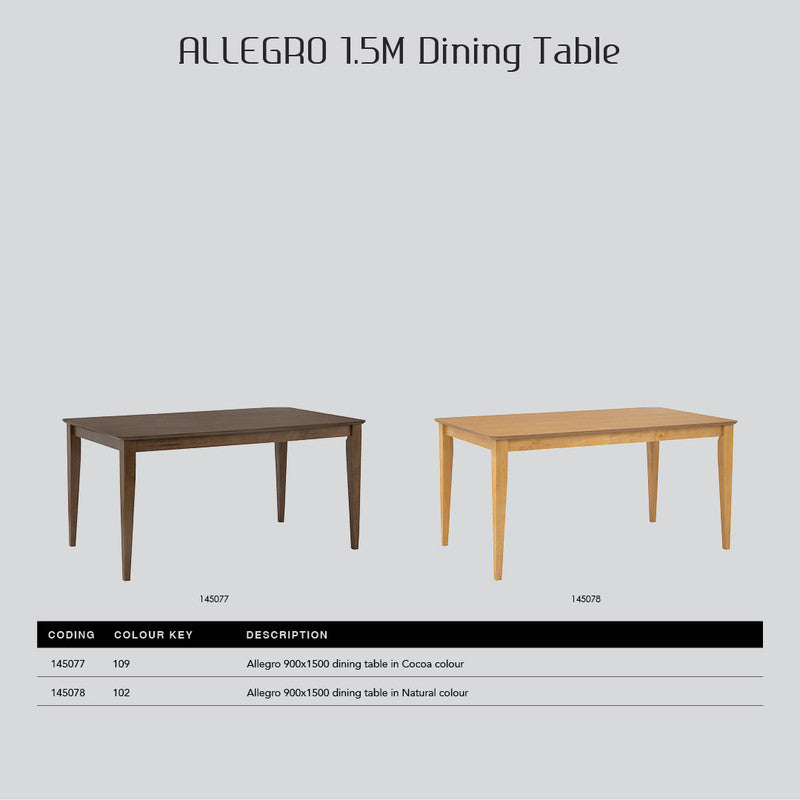 Allergo Dining Table 150cm Timber Dining Table - Natural V656-145078