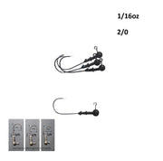 Vike 1/16 oz Round Jig Head with a Size 2/0 Hook Tungsten, 4 pack V658-93MC000020020