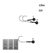 Vike 1/8 oz Round Jig Head with a Size 2/0 Hook Tungsten, 3 pack V658-93MC000020050