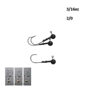 Vike 3/16 oz Round Jig Head with a Size 2/0 Hook Tungsten, 3 pack V658-93MC000020080