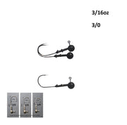 Vike 3/16 oz Round Jig Head with a Size 3/0 Hook Tungsten, 3 pack V658-93MC000020090