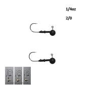 Vike 1/4 oz Round Jig Head with a Size 2/0 Hook Tungsten, 2 pack V658-93MC000020100