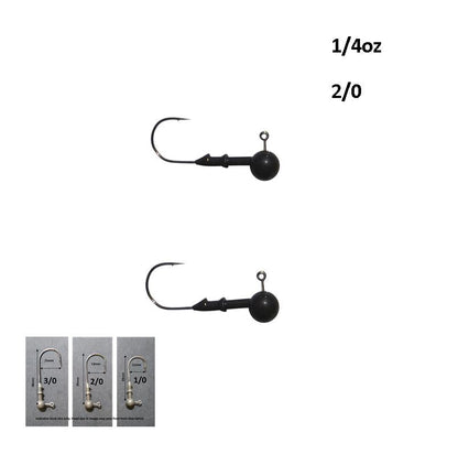 Vike 1/4 oz Round Jig Head with a Size 2/0 Hook Tungsten, 2 pack V658-93MC000020100