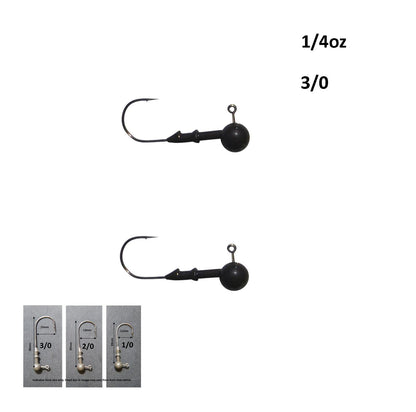 Vike 1/4 oz Round Jig Head with a Size 3/0 Hook Tungsten, 2 pack V658-93MC000020110
