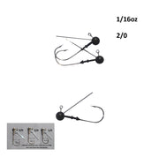 Vike 1/16 oz Weedless Round Jig Head with a Size 2/0 Hook Tungsten, 4 pack V658-93MC000020130