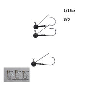 Vike 1/16 oz Weedless Round Jig Head with a Size 3/0 Hook Tungsten, 4 pack V658-93MC000020140