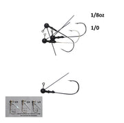 Vike 1/8 oz Weedless Round Jig Head with a Size 1/0 Hook Tungsten, 3 pack V658-93MC000020150