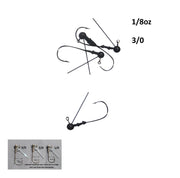Vike 1/8 oz Weedless Round Jig Head with a Size 3/0 Hook Tungsten, 3 pack V658-93MC000020170