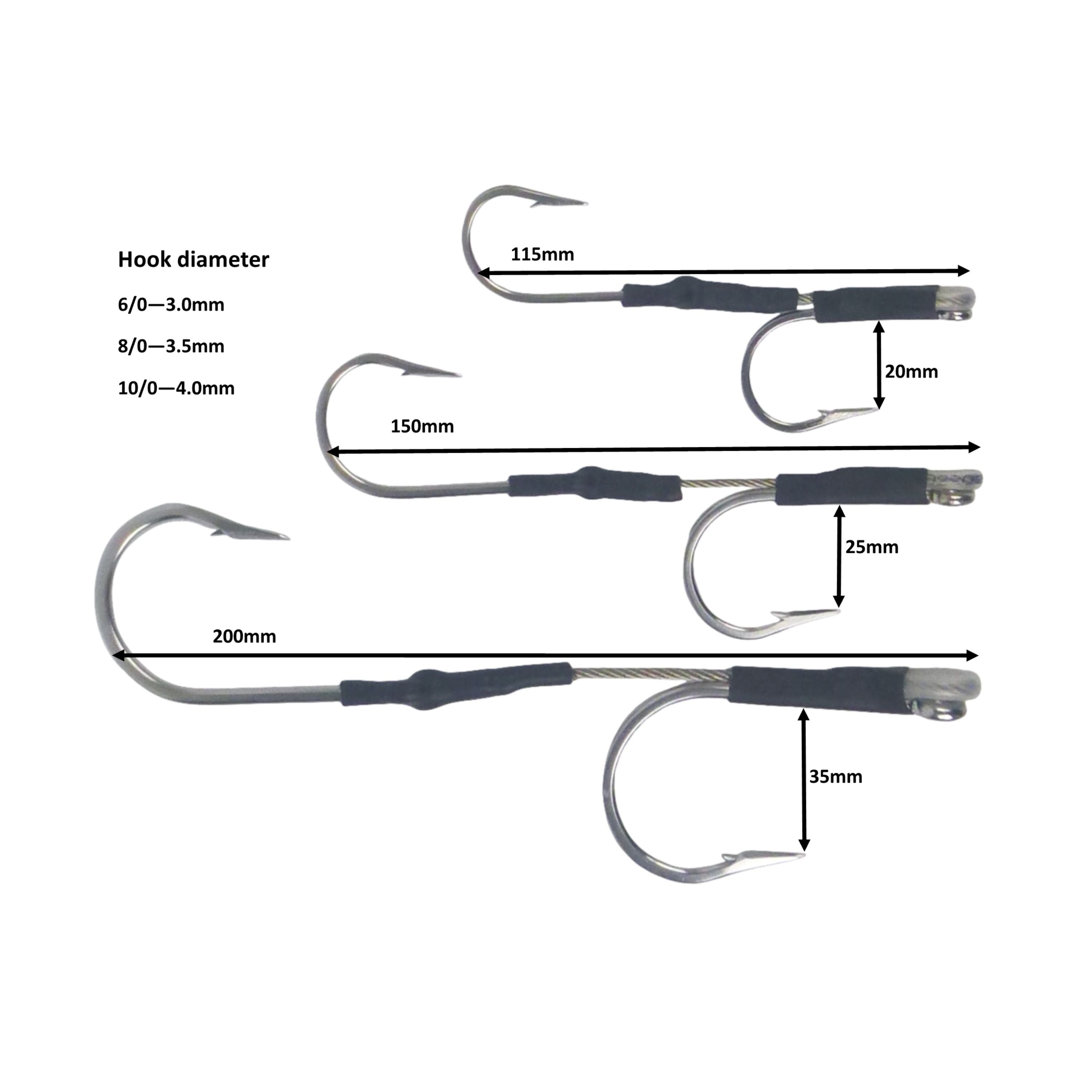 Swimerz Jigging & Trolling Hooks, 180 Double, 6/0, Qty 3 V658-93MC000022101