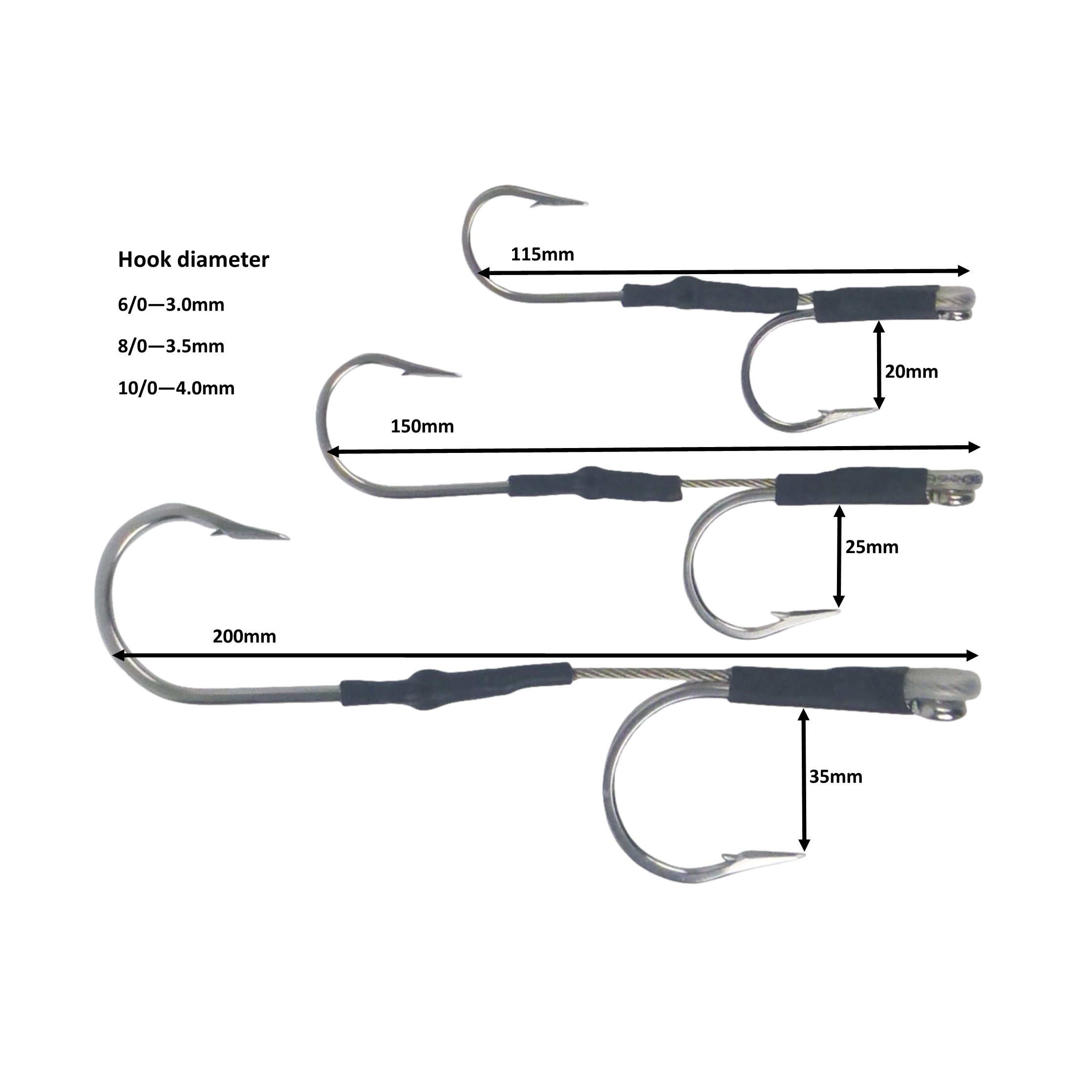 Swimerz Jigging & Trolling Hooks, 180 Double, 10/0, Qty 3 V658-93MC000022103
