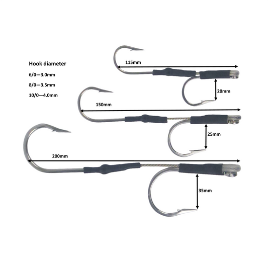 Swimerz Jigging & Trolling Hooks, 180 Double, 10/0, Qty 3 V658-93MC000022103