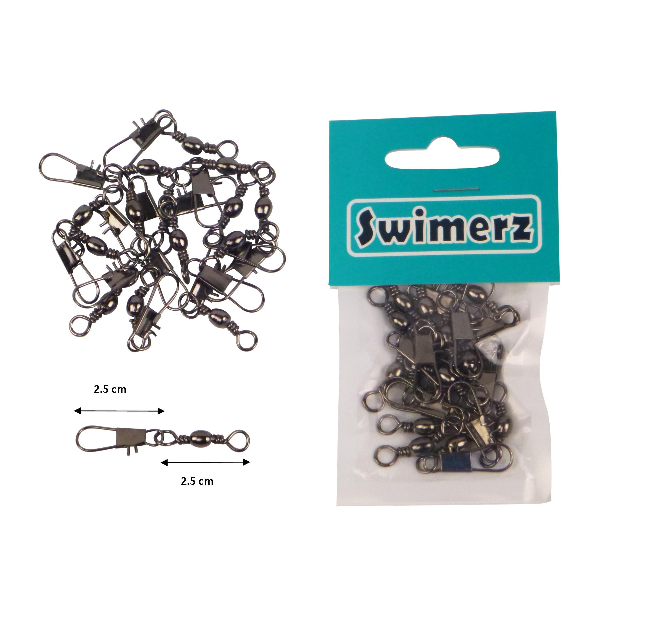 Swimerz Barrel Swivel w Interlock Snap, Size 3, 15 pack V658-93MC000040030