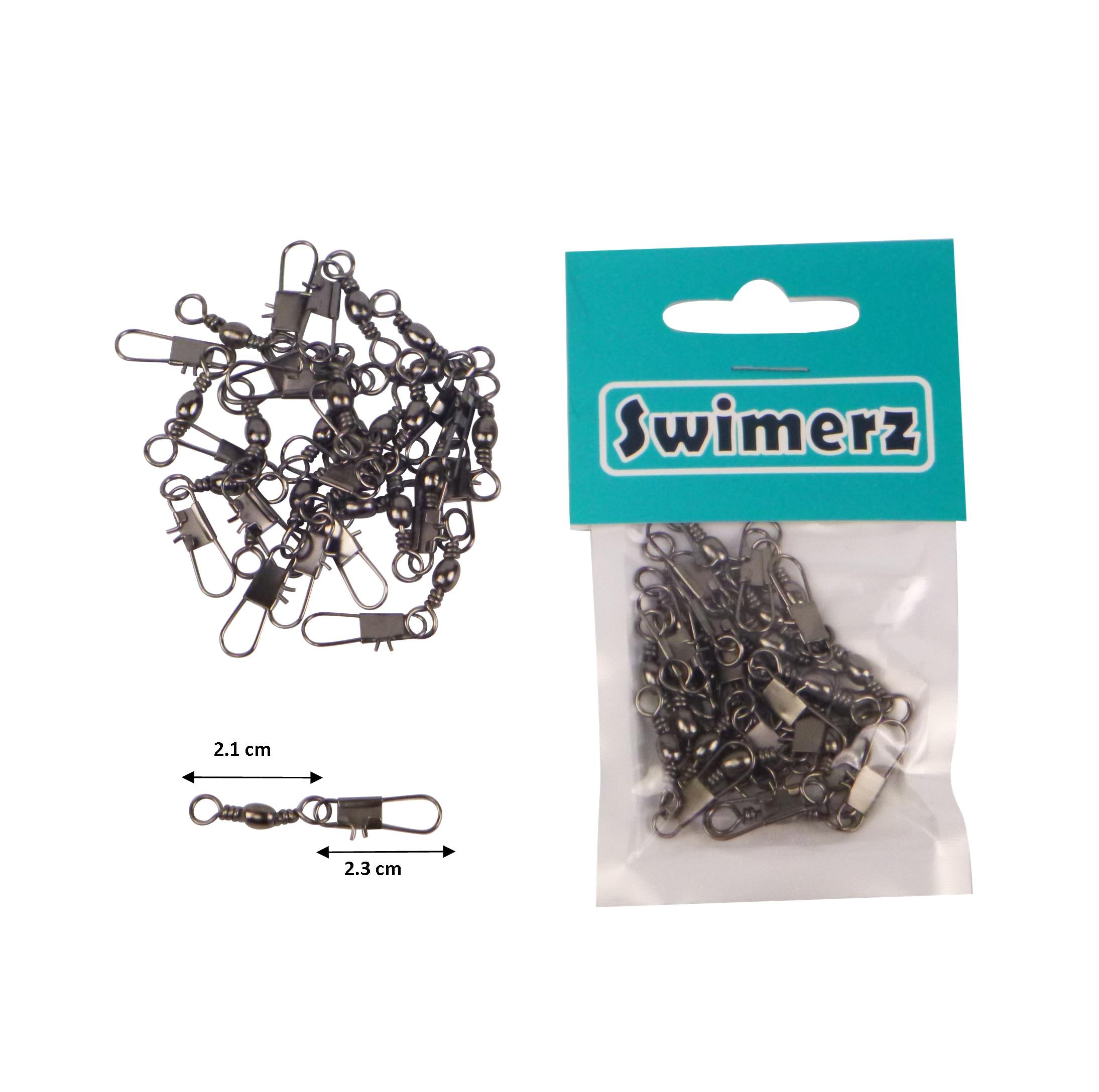 Swimerz Barrel Swivel w Interlock Snap, Size 6, 20 pack V658-93MC000040060