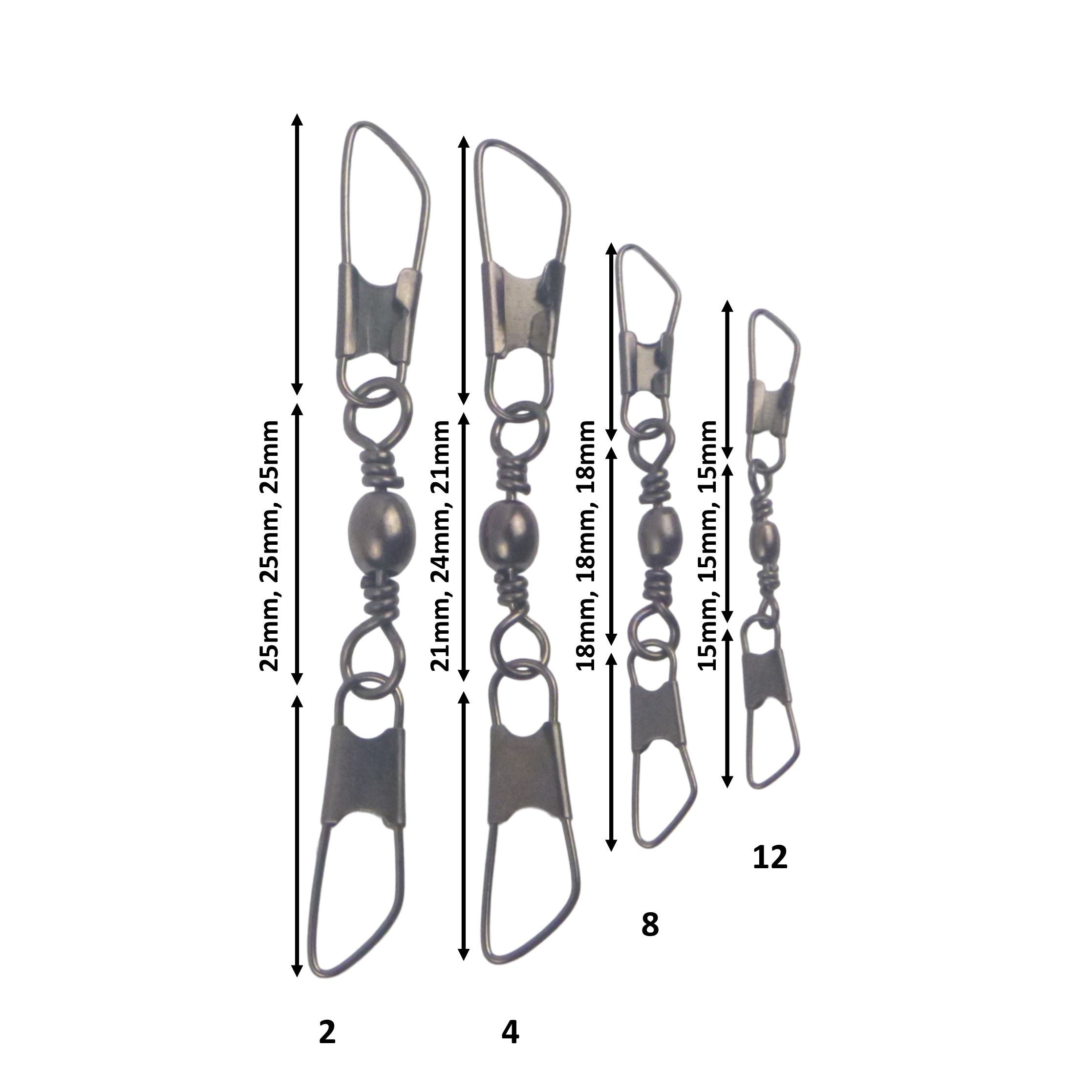 Swimerz Double Snap Barrel Swivels, Size 2, 10 pack V658-93MC000092310