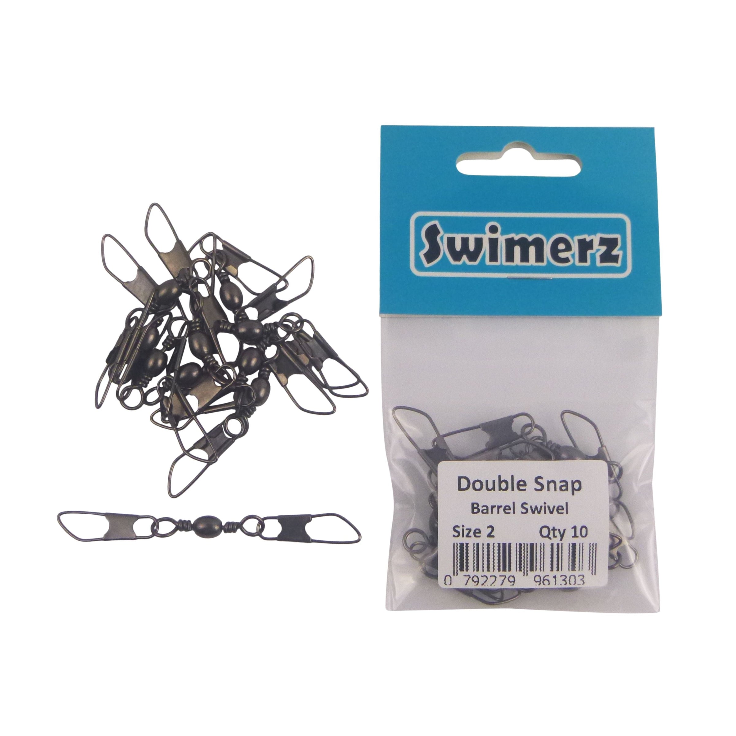Swimerz Double Snap Barrel Swivels, Size 2, 10 pack V658-93MC000092310
