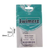 Swimerz 0/4 Wide Gape Worm Hook 15 Pack V658-93MC000102004