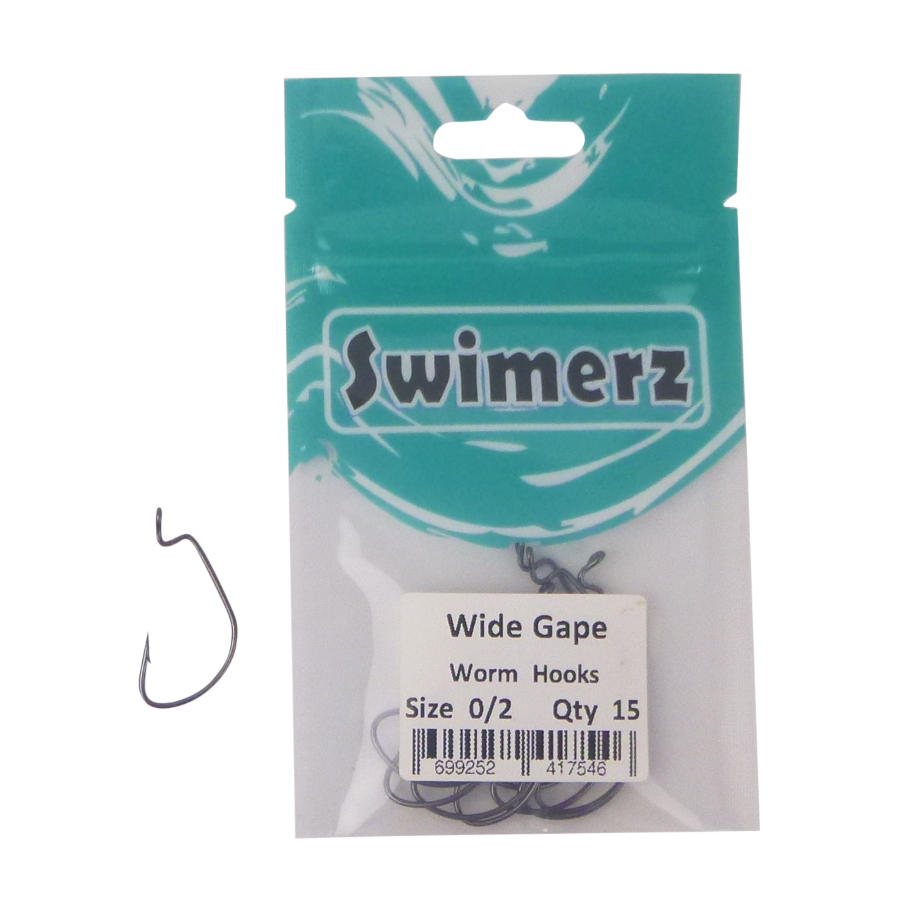 Swimerz 0/2 Wide Gape Worm Hook 15 Pack V658-93MC000102005