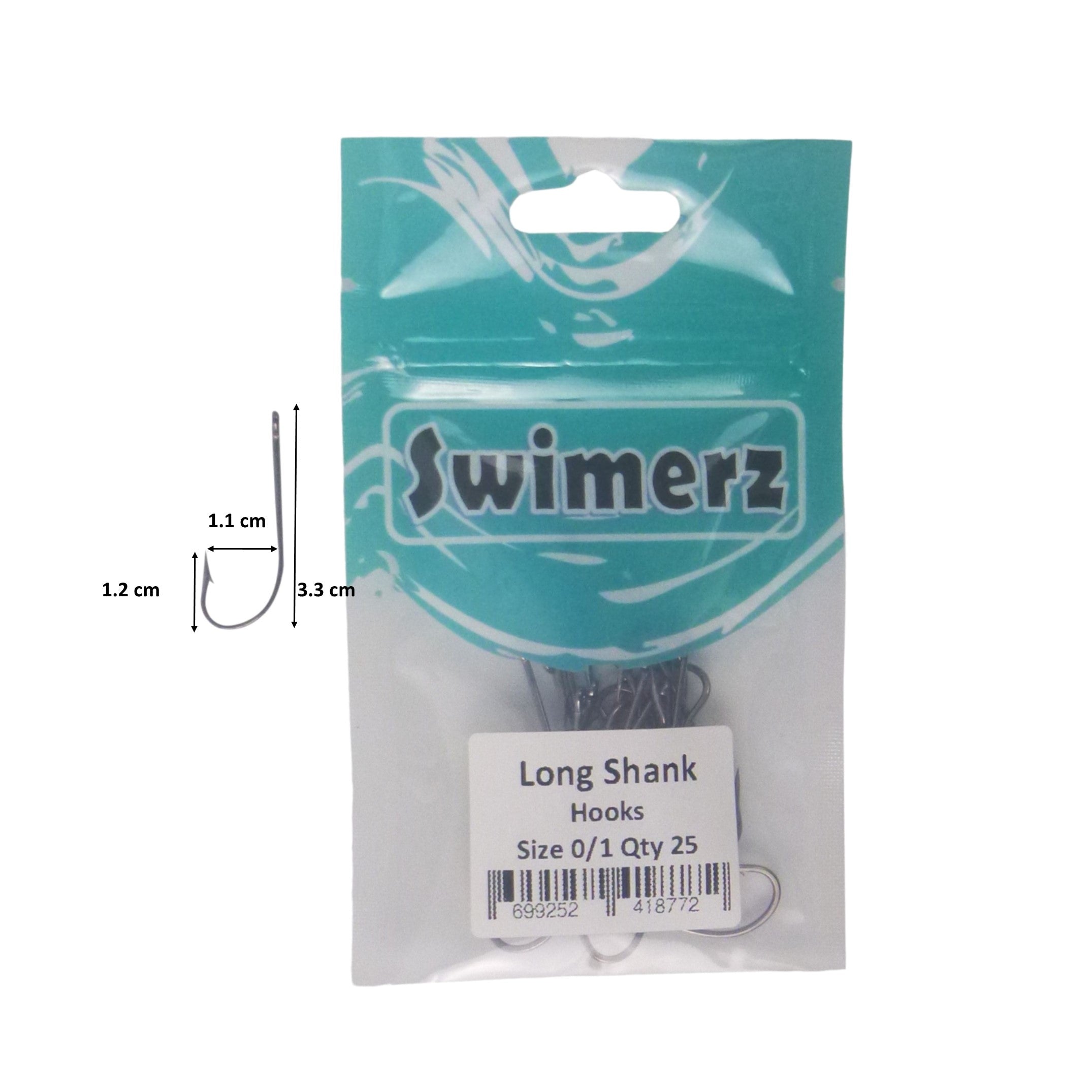 Swimerz 0/1 Long Shank Worm Hook 25 Pack V658-93MC000104098