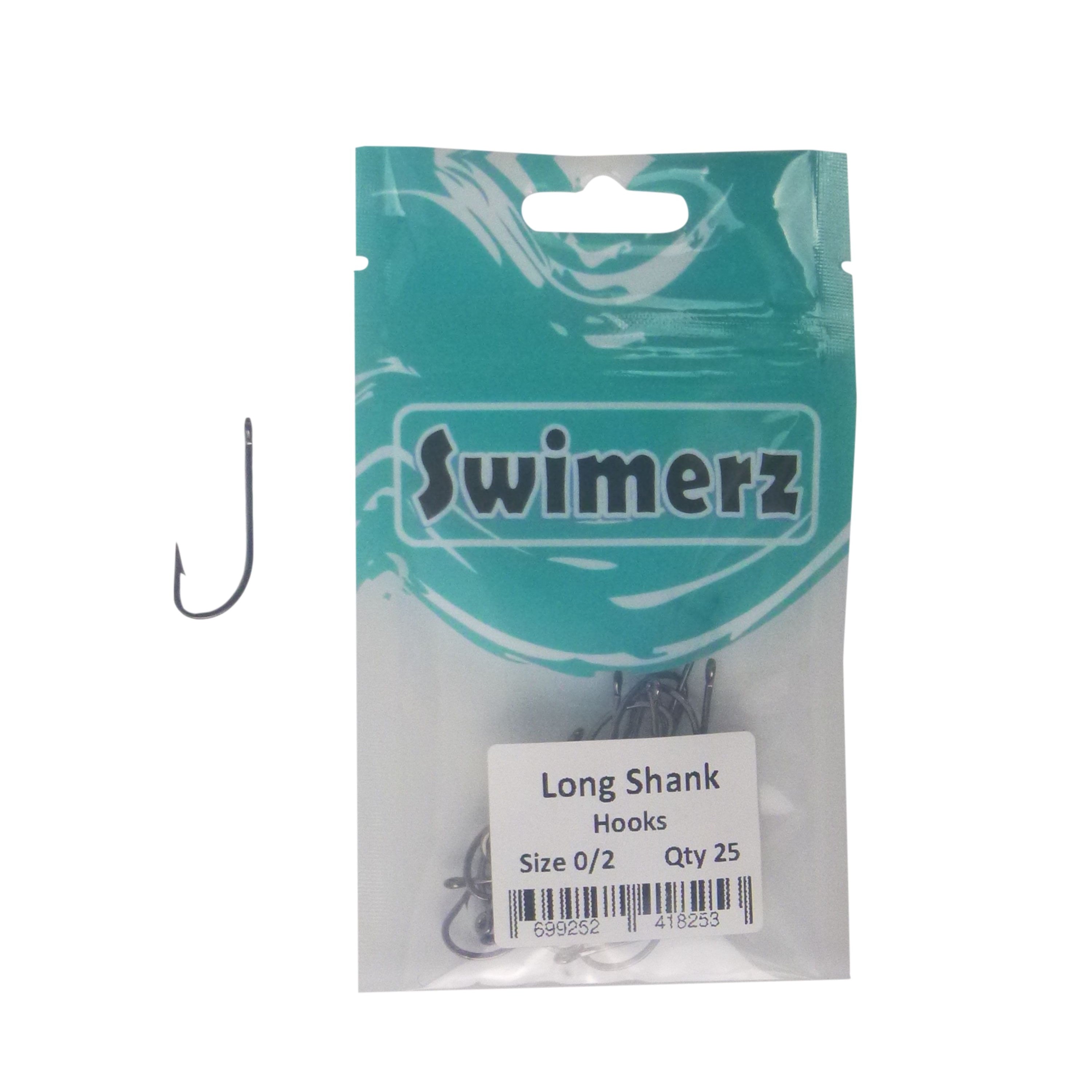 Swimerz 0/2 Long Shank Worm Hook 25 Pack V658-93MC000104199