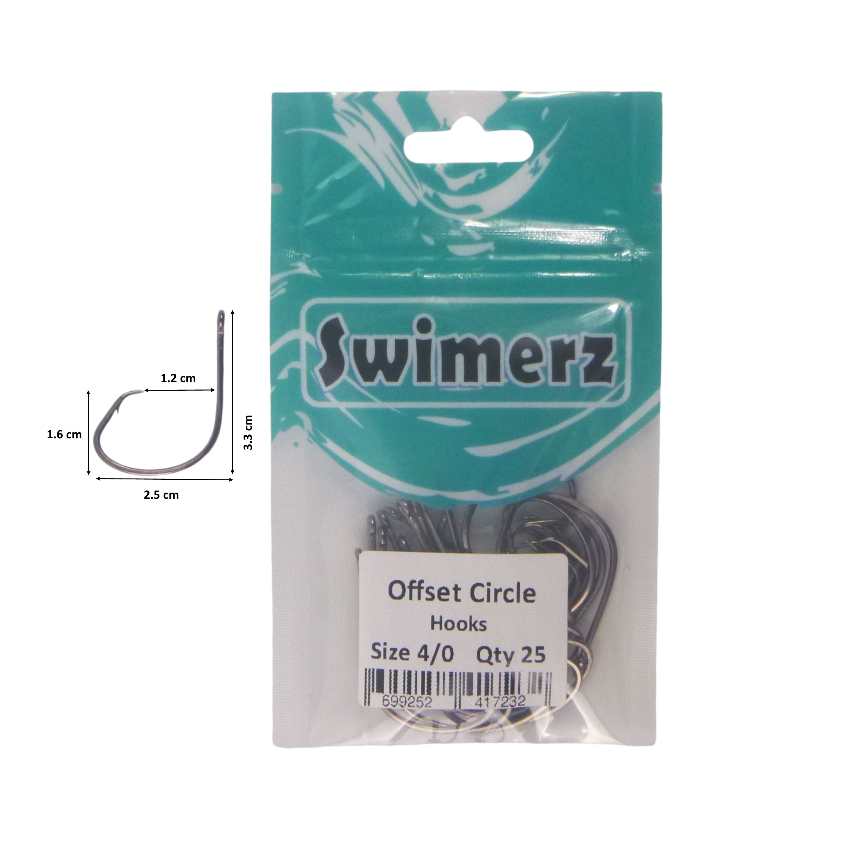 Swimerz 4/0 Offset Circle Hook 25 pack V658-93MC000105250