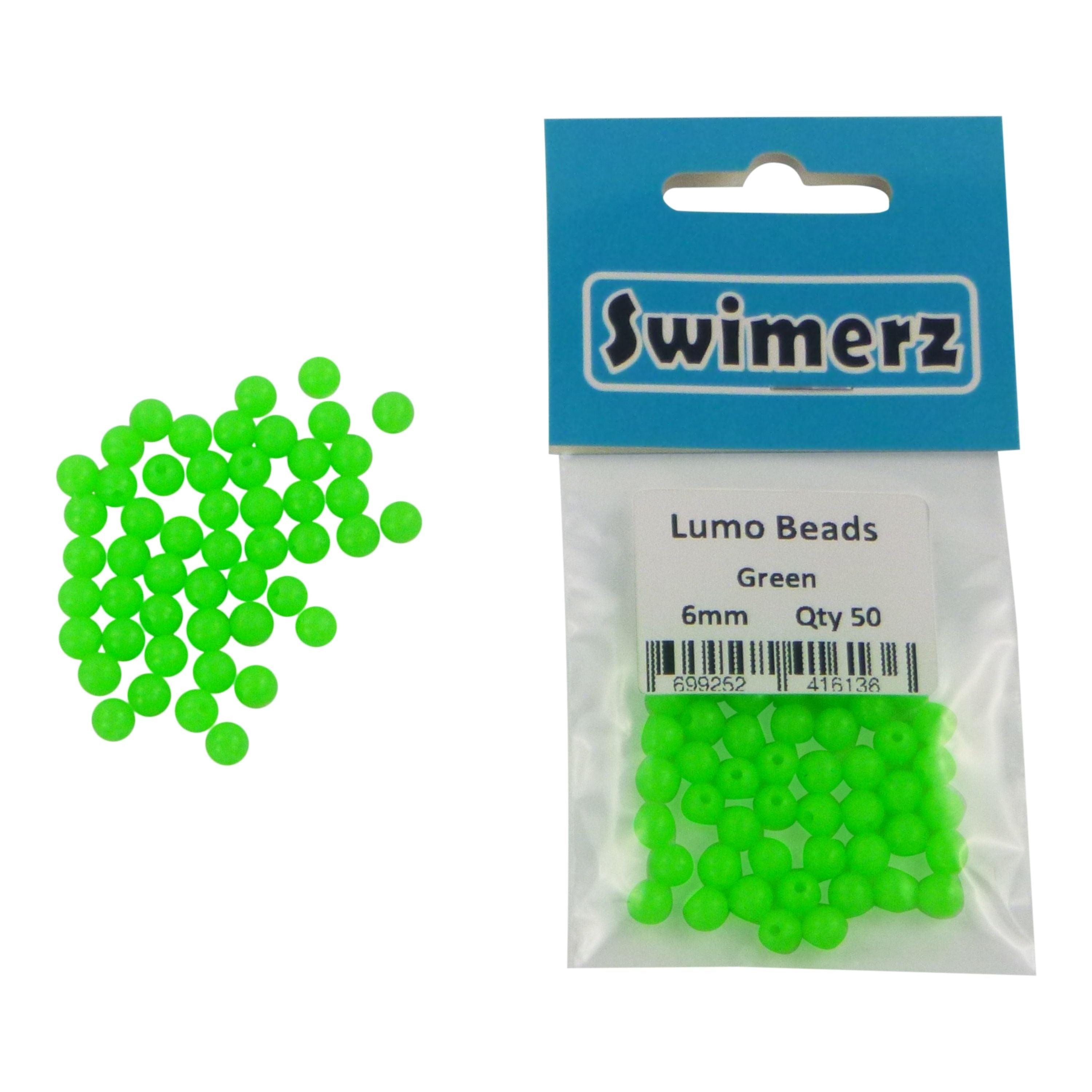 Swimerz Beads, 6mm, Lumo Green, 50 pack V658-93MC000120720