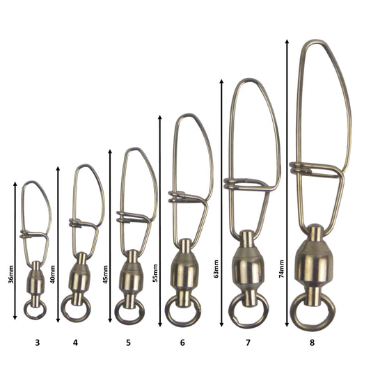 Swimerz HD Ball Bearing Swivels with Crosslock Snap, Size 4, 17 pack V658-93MC000130711