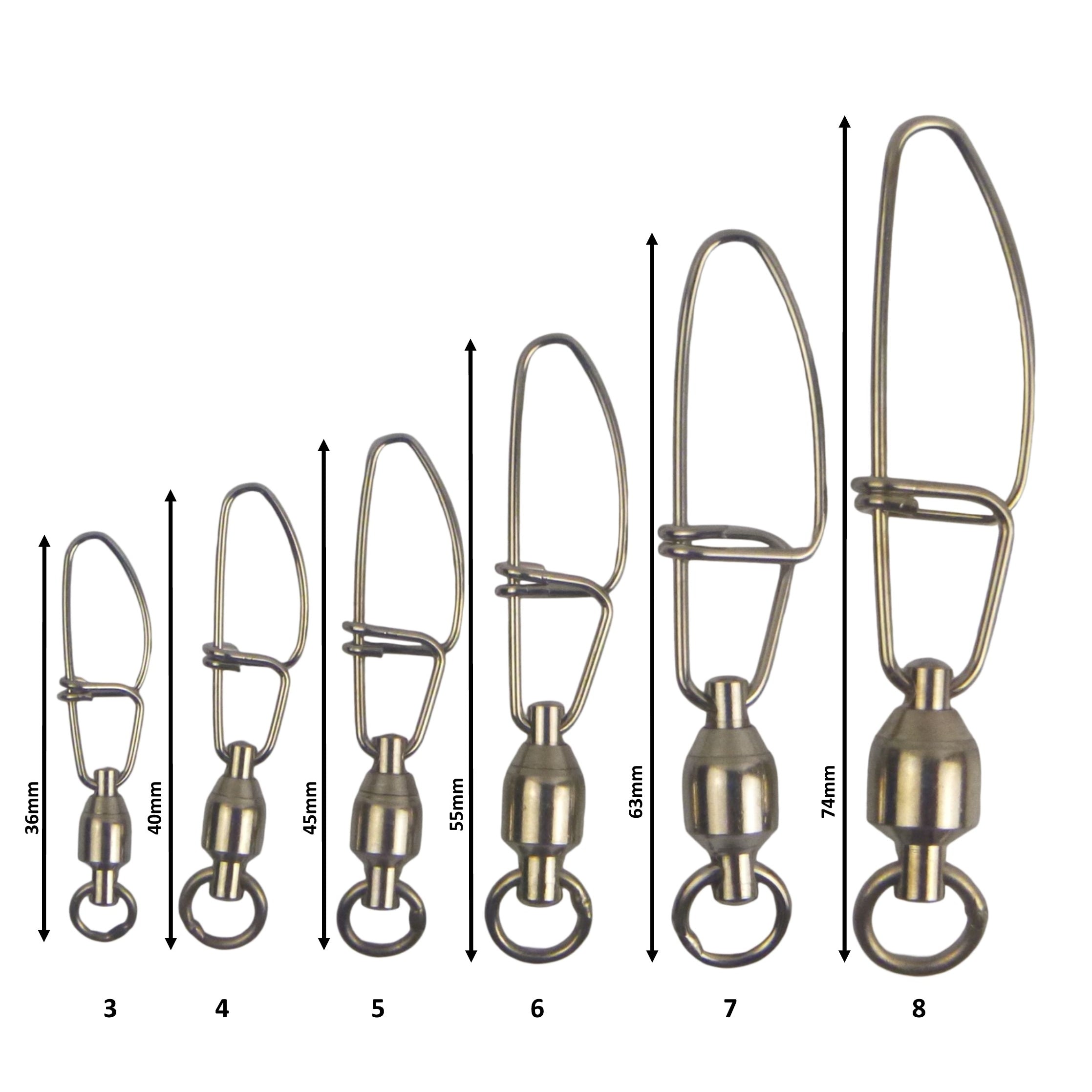 Swimerz HD Ball Bearing Swivels with Crosslock Snap, Size 8, 8 pack V658-93MC000130715