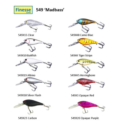Finesse 'Madbass' Opaque Red, 85mm Deep Diving Crankbait V658-93MC000140100