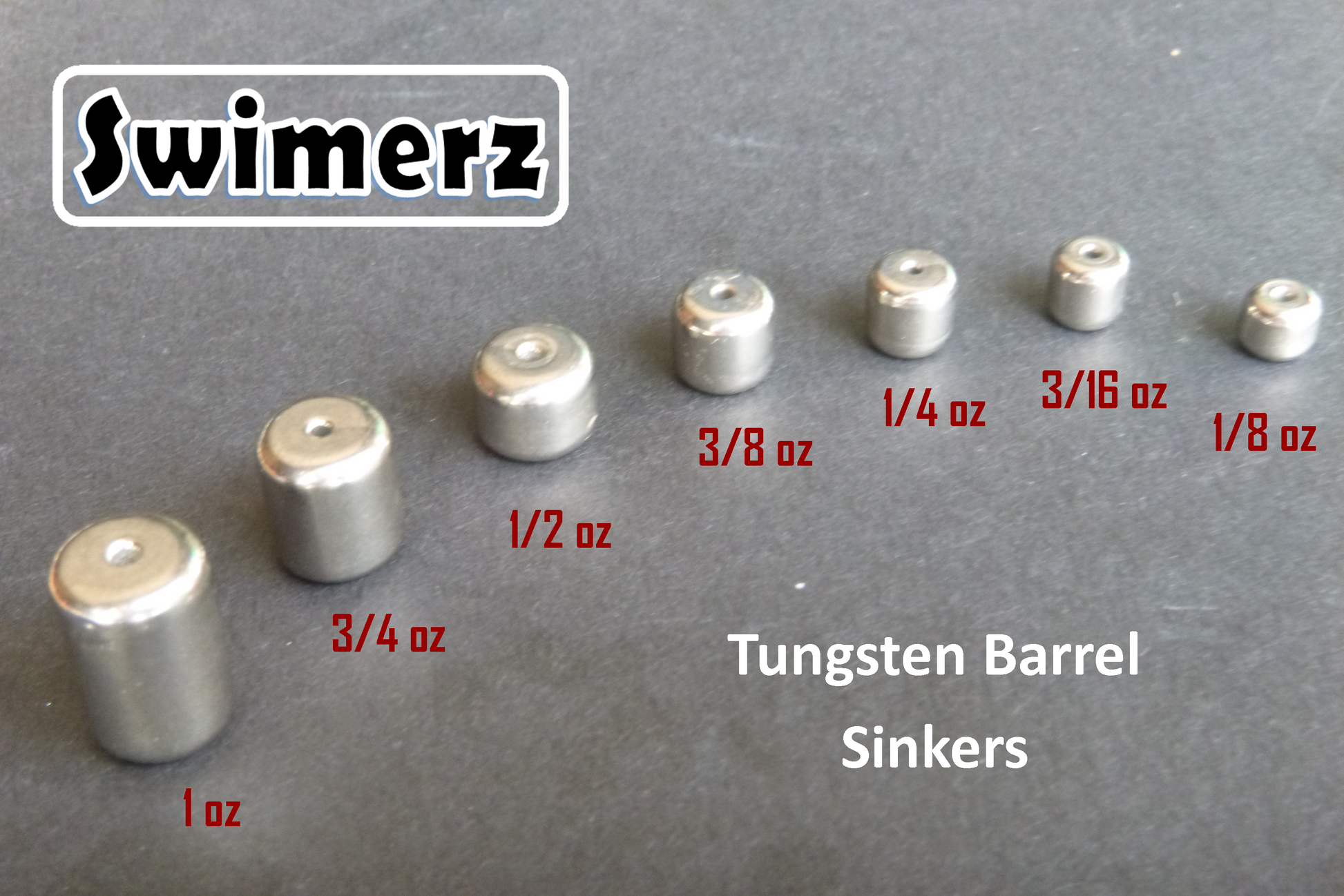 Swimerz 3/4oz Tungsten Barrel Sinker, Qty 2 per Pack. V658-93MC000160145