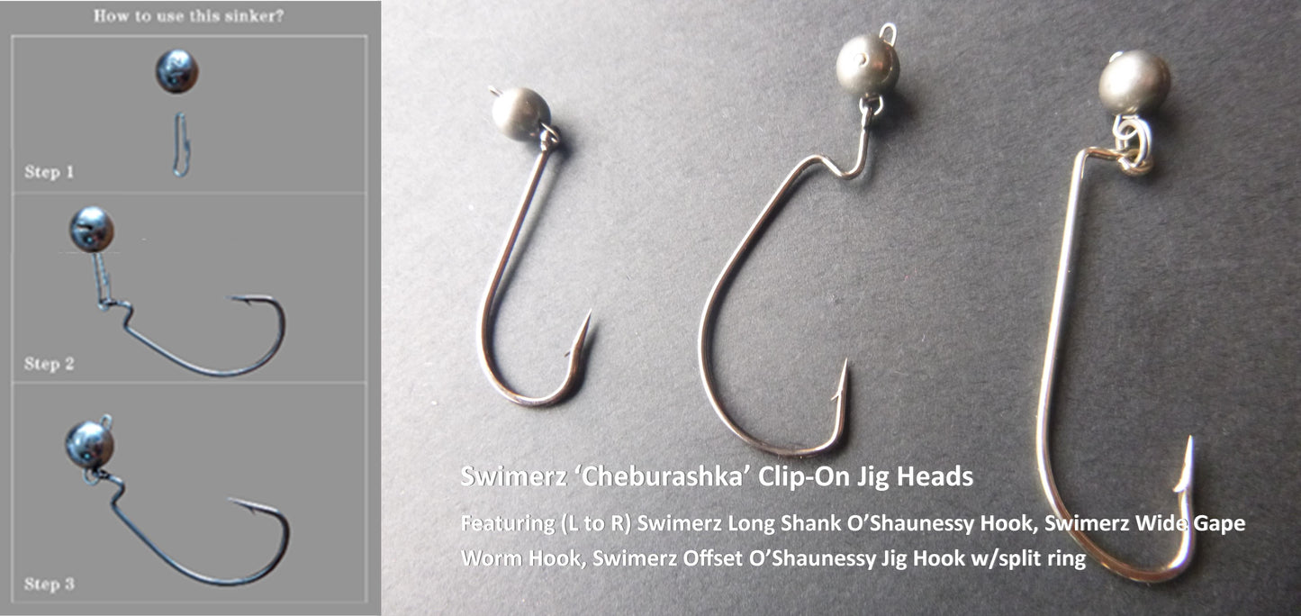Swimerz 4 Gram Cheburashka Clip-On Jig Head 10 Pack V658-93MC000160214