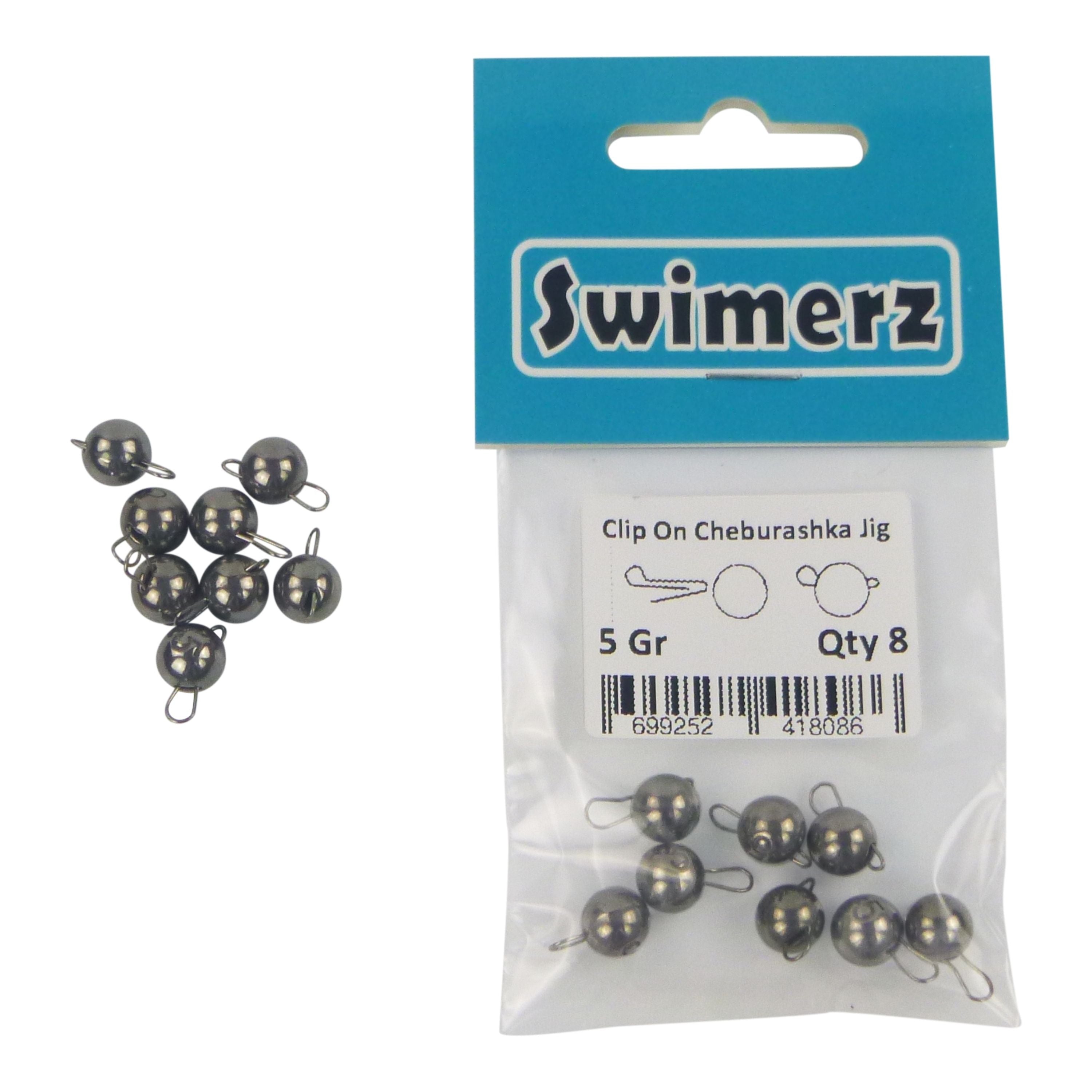 Swimerz 5 Gram Cheburashka Clip-On Jig Head 8 Pack V658-93MC000160215