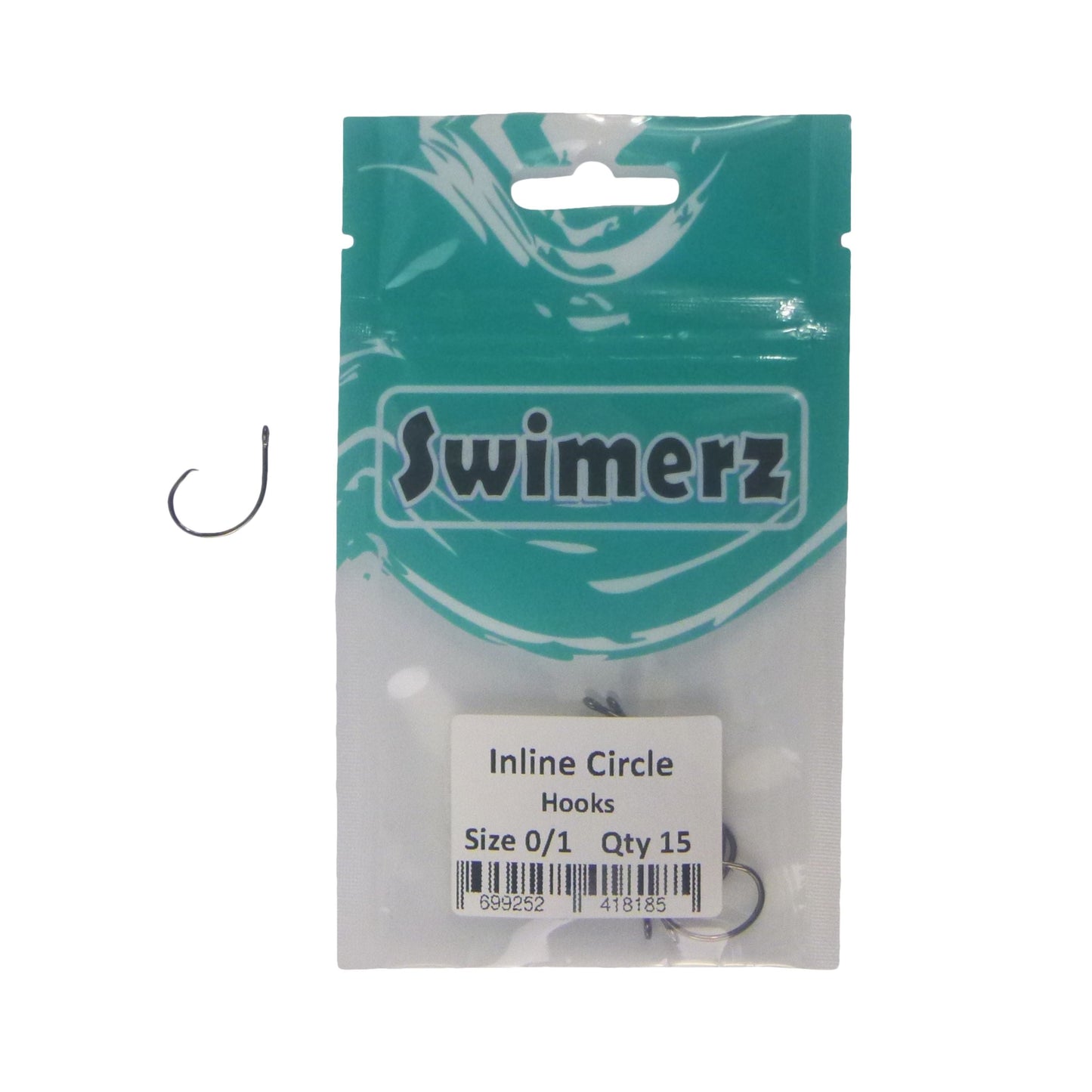 Swimerz 0/1 Inline Circle Hook 15 Pack V658-93MC000240110