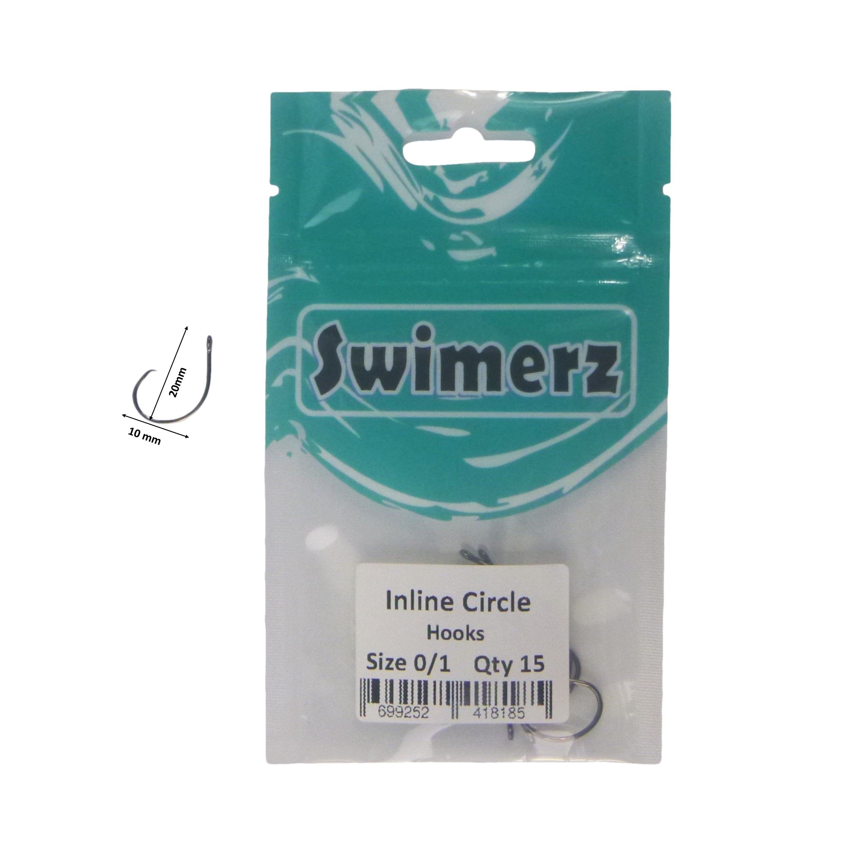 Swimerz 0/1 Inline Circle Hook 15 Pack V658-93MC000240110