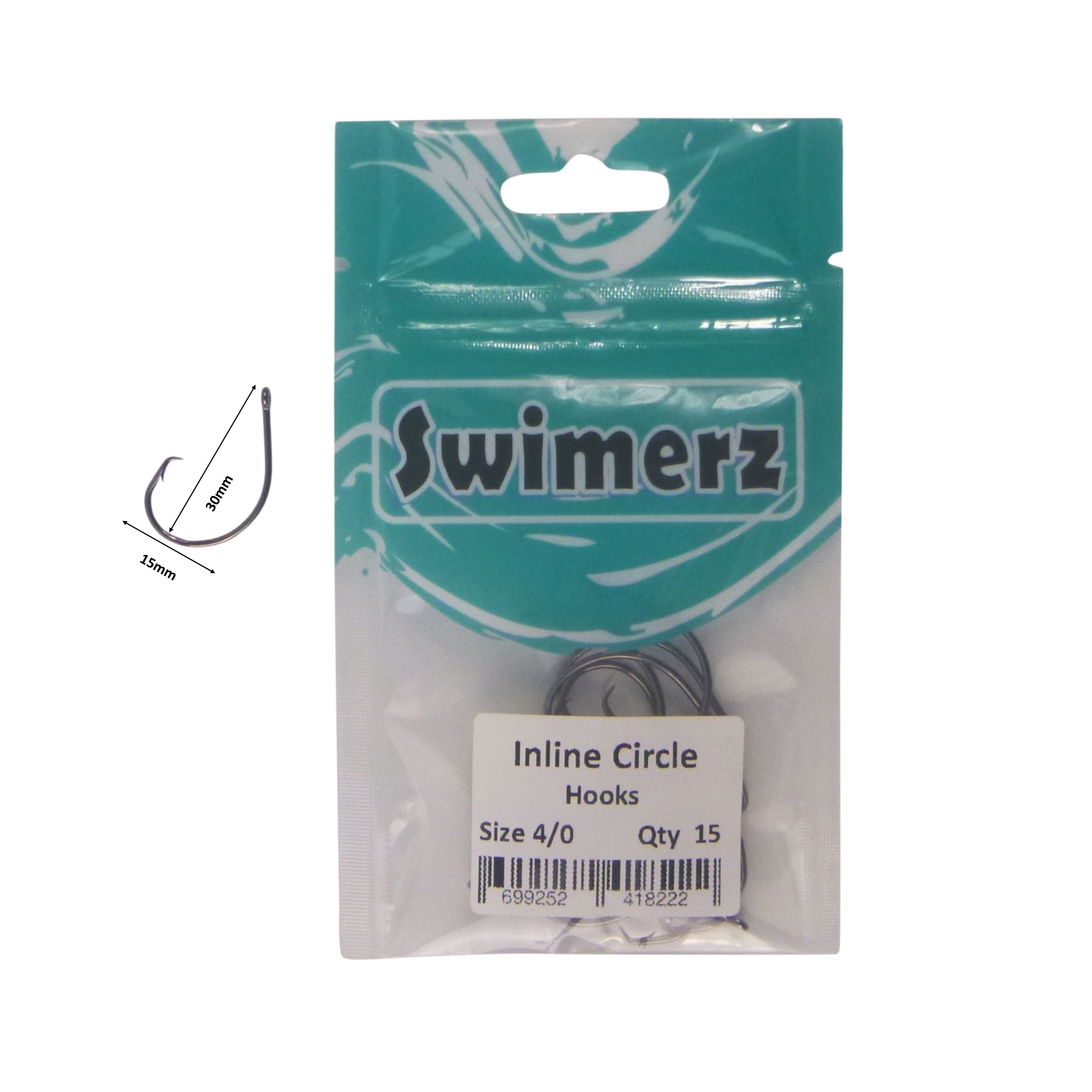 Swimerz 4/0 Inline Circle Hook 15 pack V658-93MC000240150