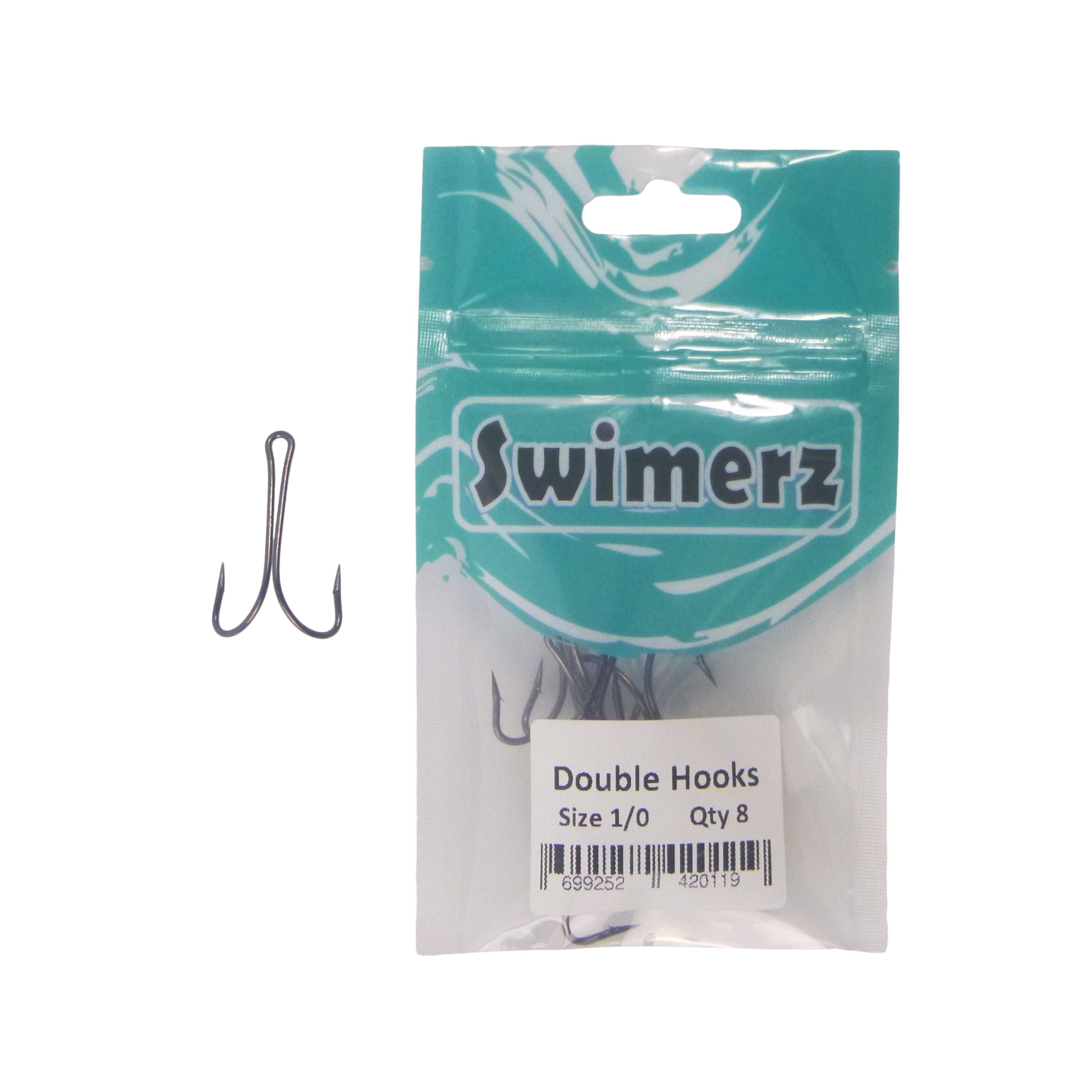 Swimerz Size 1/0 Extra Strong Double Hook 8 Pack V658-93MC000250033