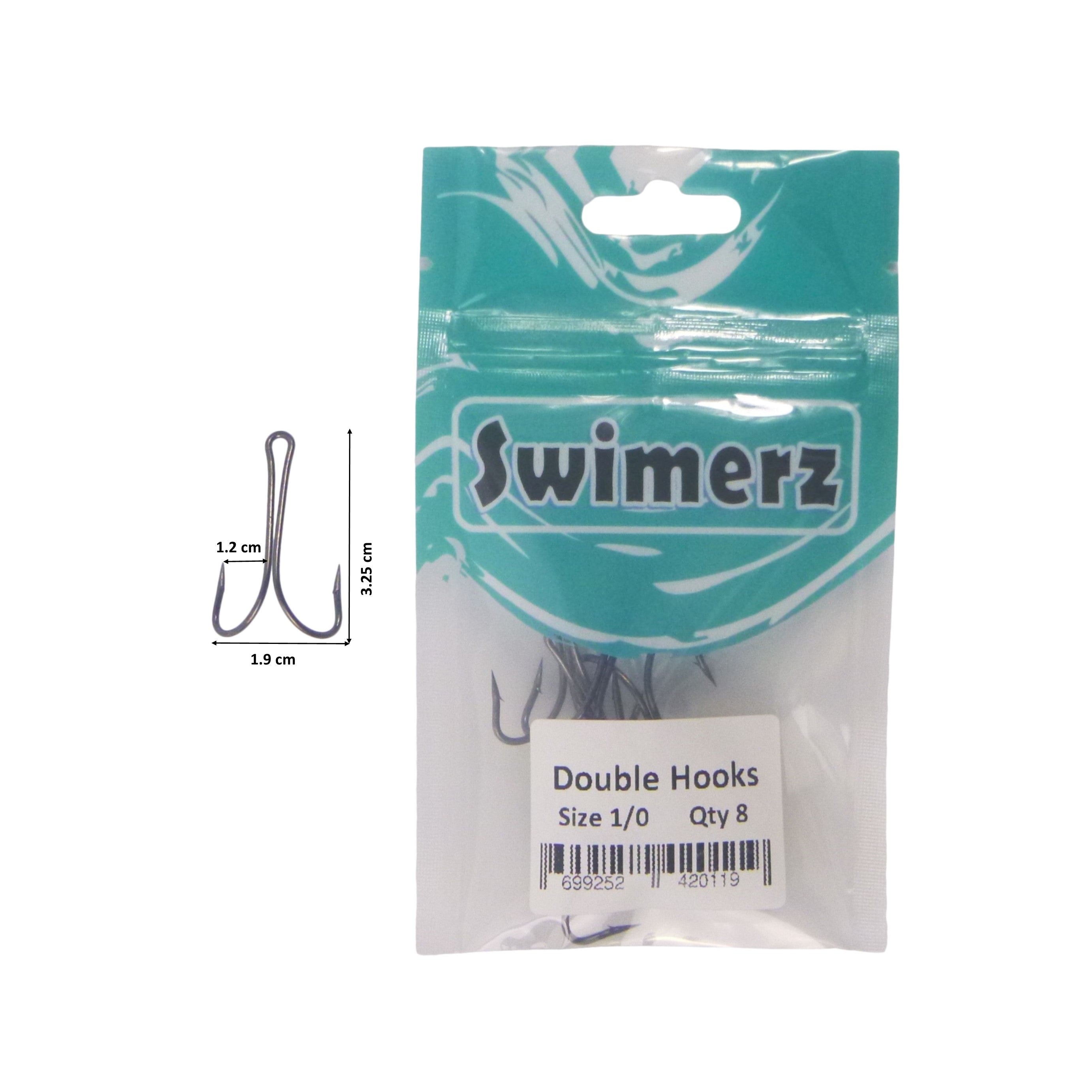 Swimerz Size 1/0 Extra Strong Double Hook 8 Pack V658-93MC000250033