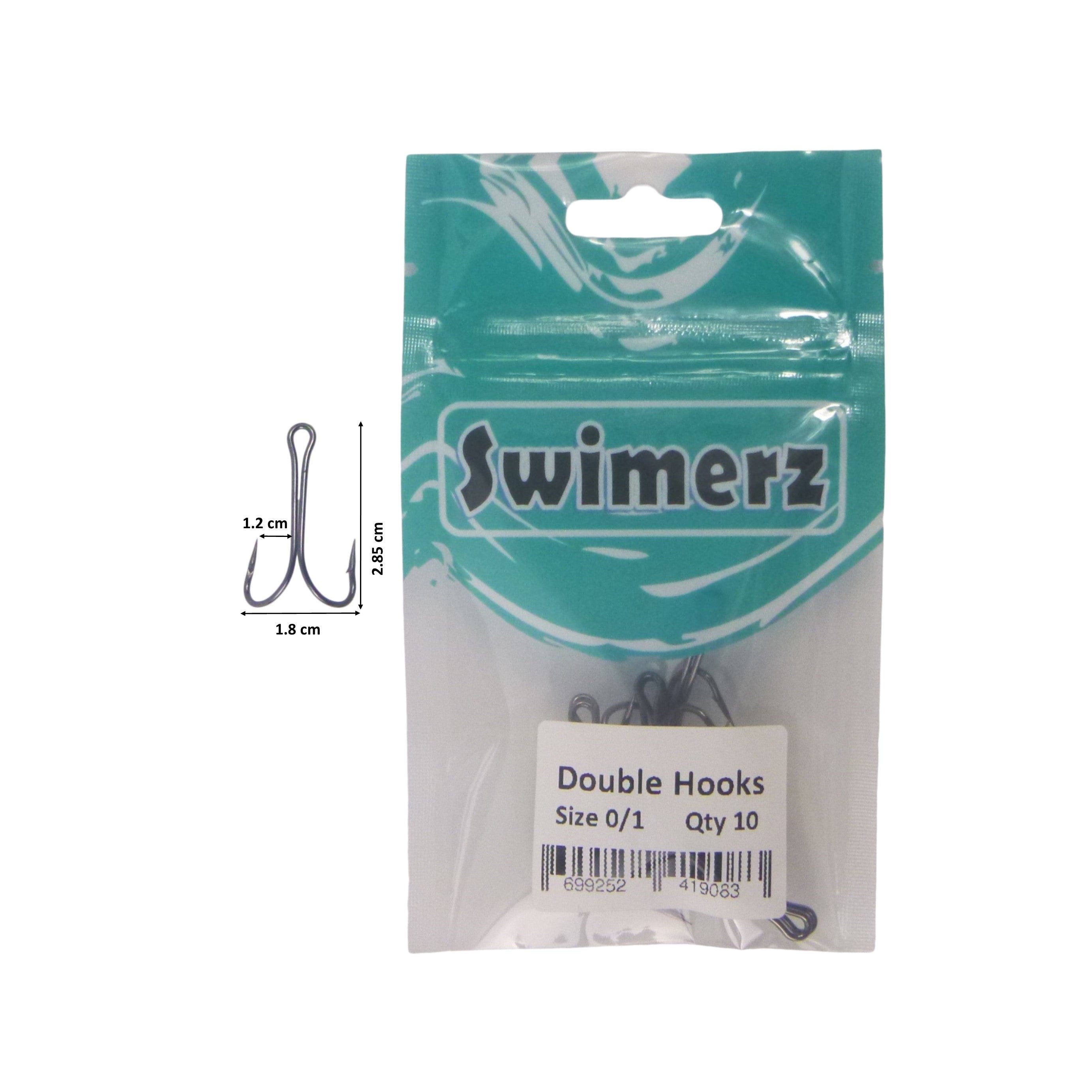 Swimerz Size 1 Extra Strong Double Hook 10 Pack V658-93MC000250034