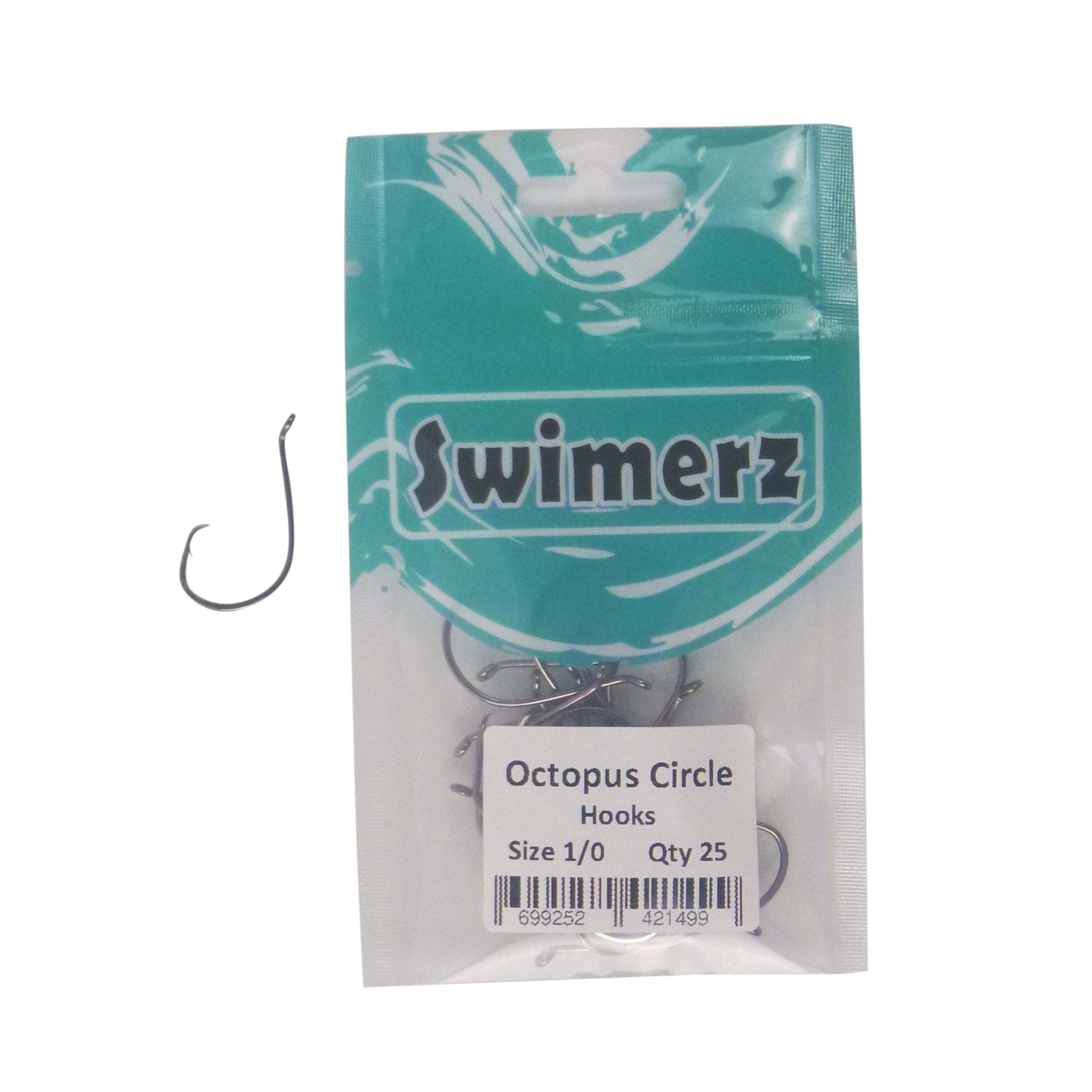 Swimerz 1/0 Octopus Circle Hooks, 25 pack V658-93MC00025010