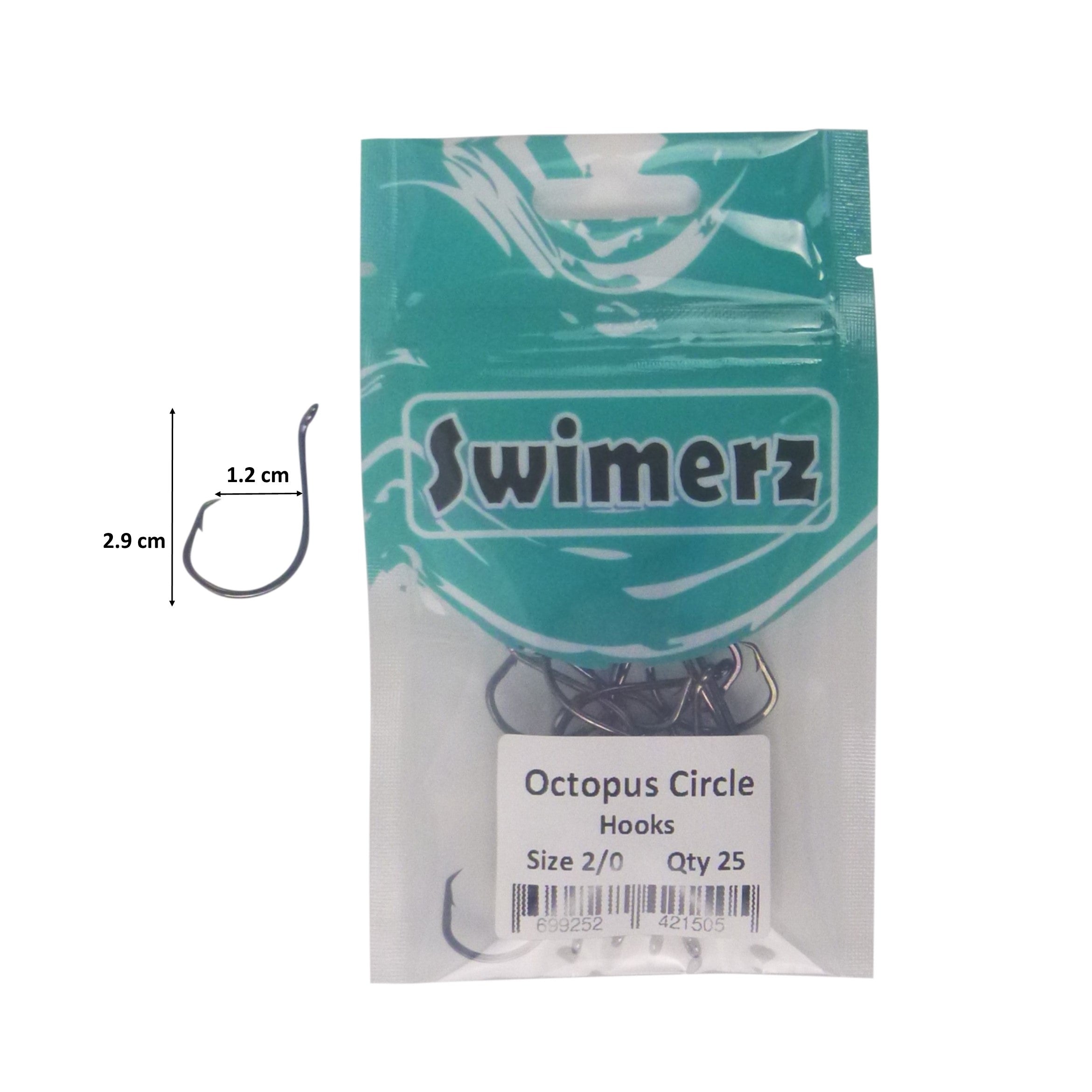 Swimerz 2/0 Octopus Circle Hooks, 25 pack V658-93MC00025011