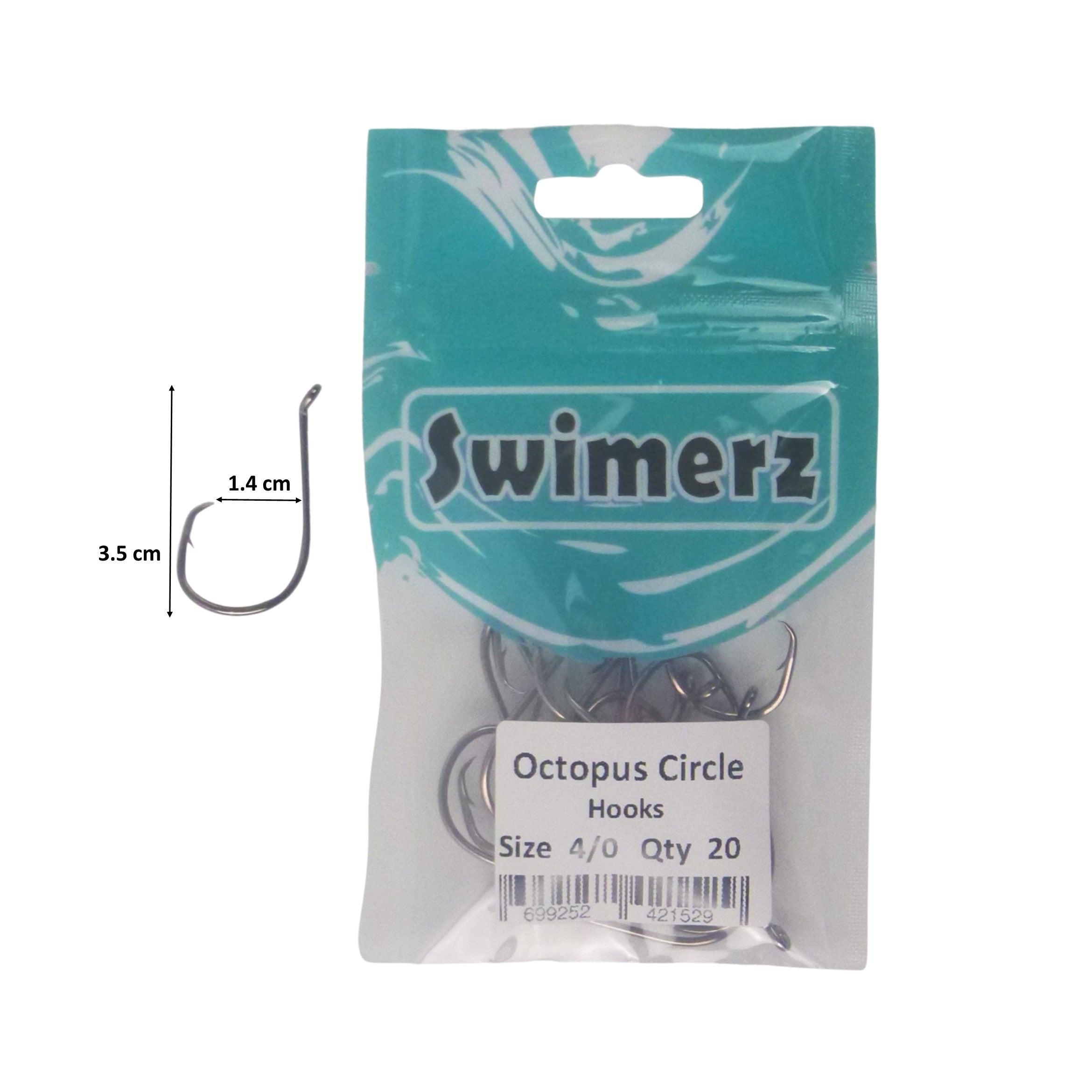 Swimerz 4/0 Octopus Circle Hooks, 20 pack V658-93MC00025013
